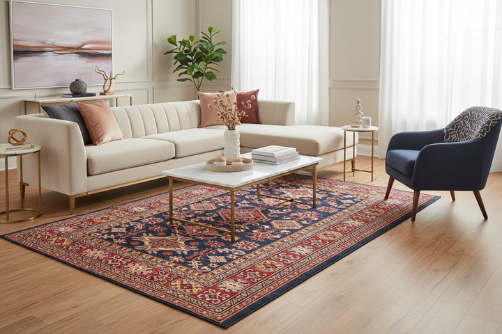 Soft Peach Super Kazak Rug 6371 Lifestyle