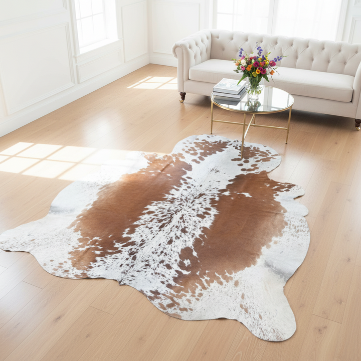 Speckled Brown & White Cow Hide 5.5X6 FT