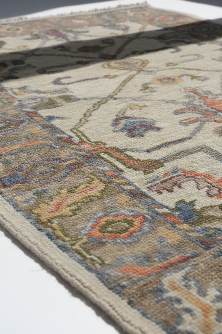 Traditional Oushak Rug Close-up 2