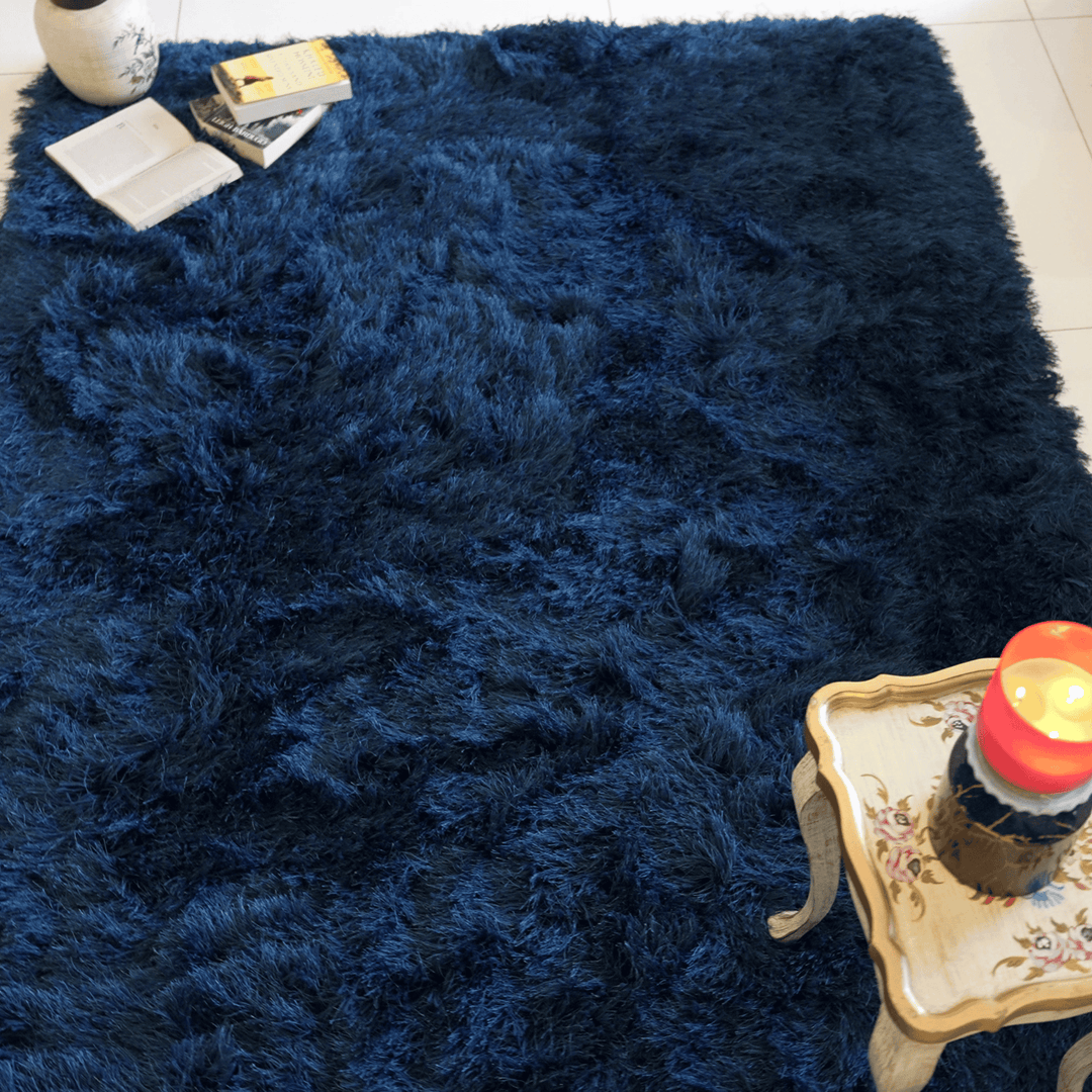 Navy Blue Shaggy Rug