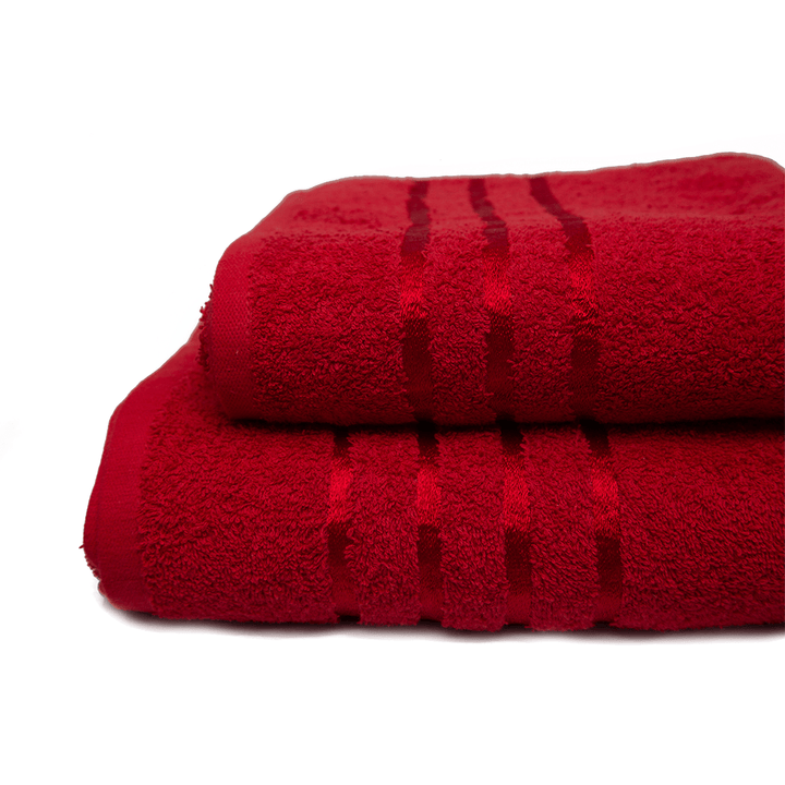 Cotton Towel Set - 2 Pieces - Red