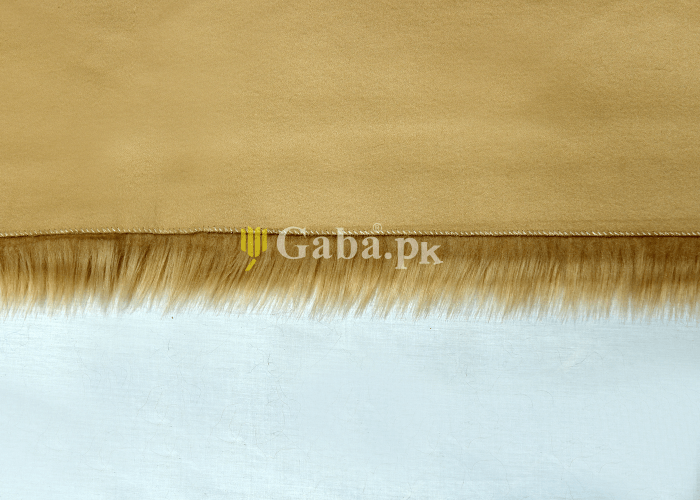 Beige Gold Fur Runner 2x6 Ft