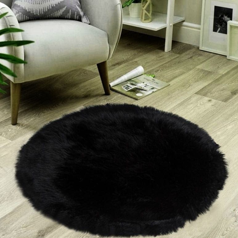 Fur popular Carpet ( 80x80cm ) ( Black )