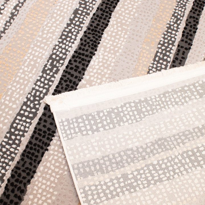 Beige Strips Turkish Rug 4X6 Ft