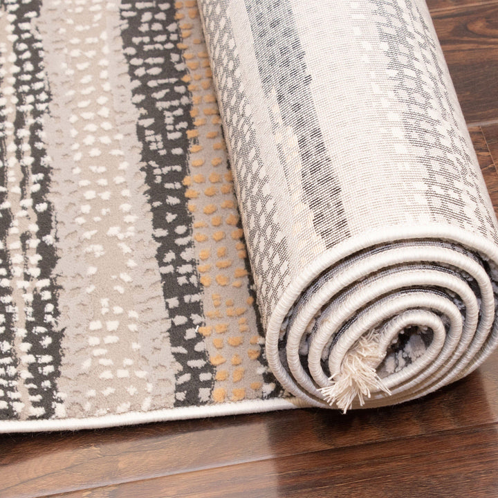 Beige Strips Turkish Rug 4X6 Ft