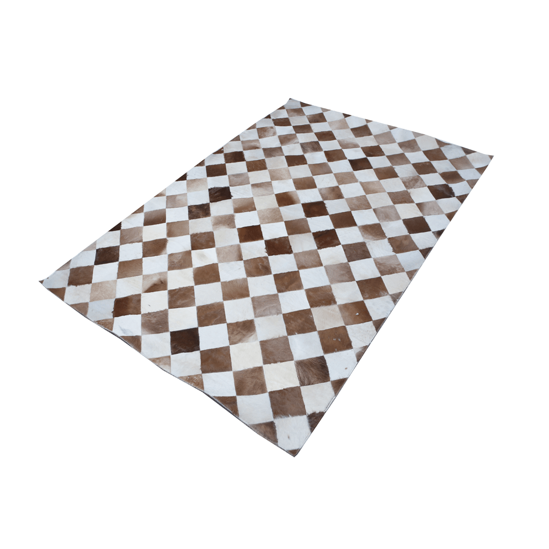 Diamond Design Cow Skin Patchwork Rug 4x6 FT