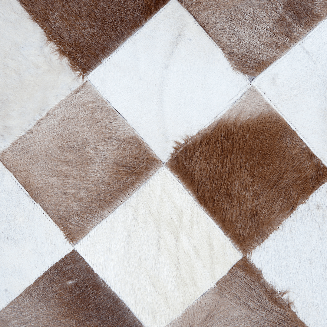 Diamond Design Cow Skin Patchwork Rug 4x6 FT