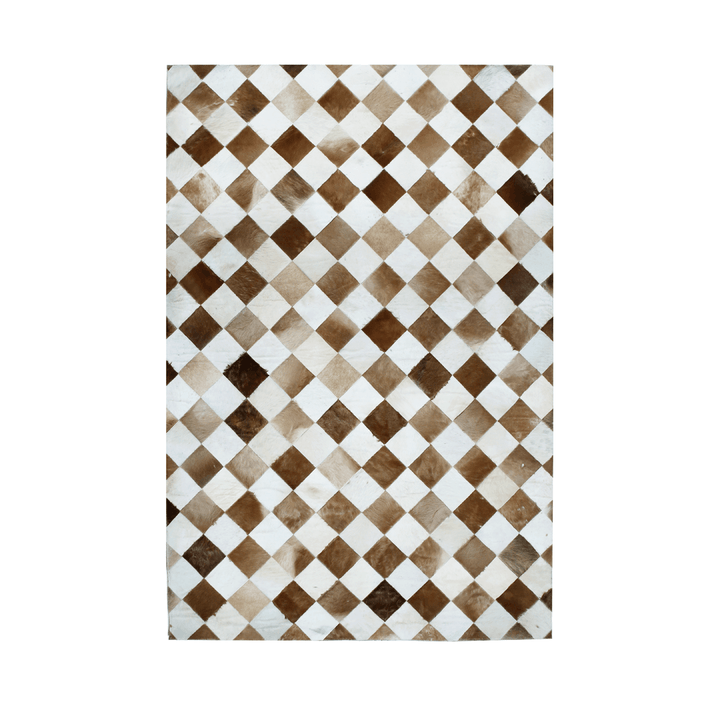 Diamond Design Cow Skin Patchwork Rug 4x6 FT