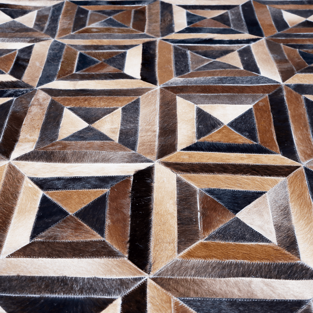 Versace Design Cow Skin Patchwork Rug 3x5 FT