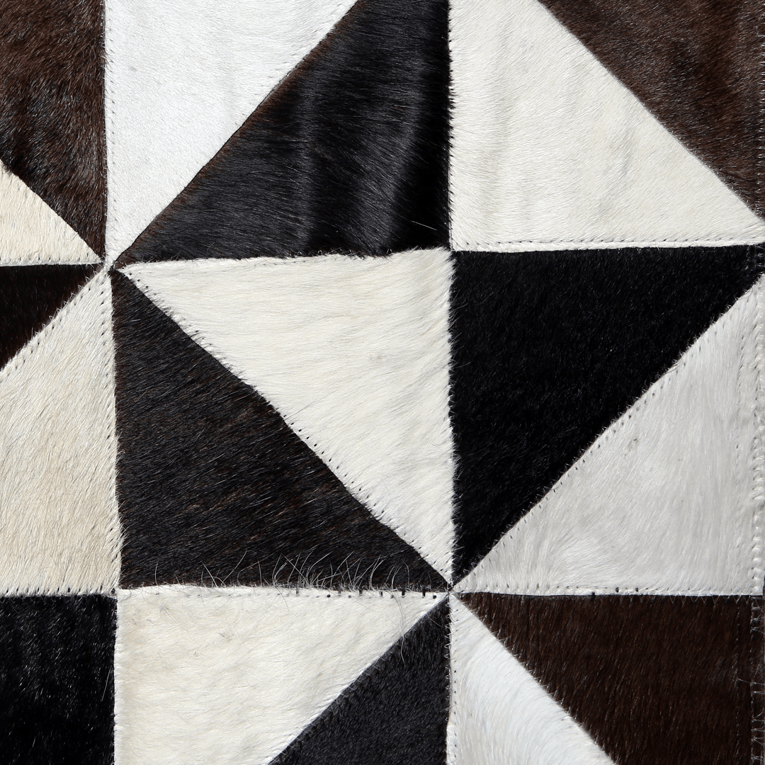 Triangles Cow Skin Patchwork Rug 3x5 FT