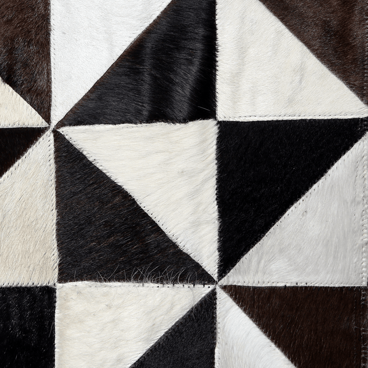 Triangles Cow Skin Patchwork Rug 3x5 FT