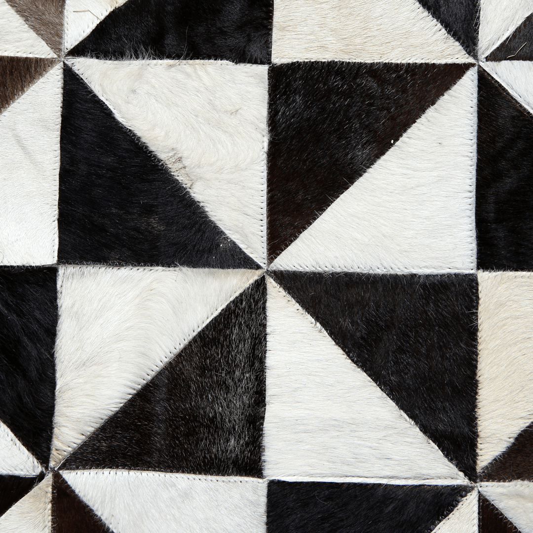 Triangles Cow Skin Patchwork Rug 3x5 FT