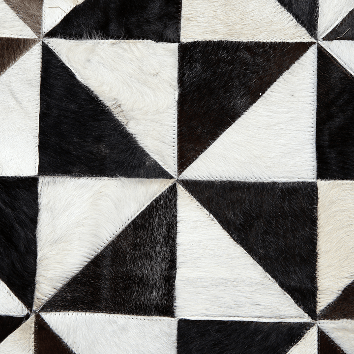 Triangles Cow Skin Patchwork Rug 3x5 FT