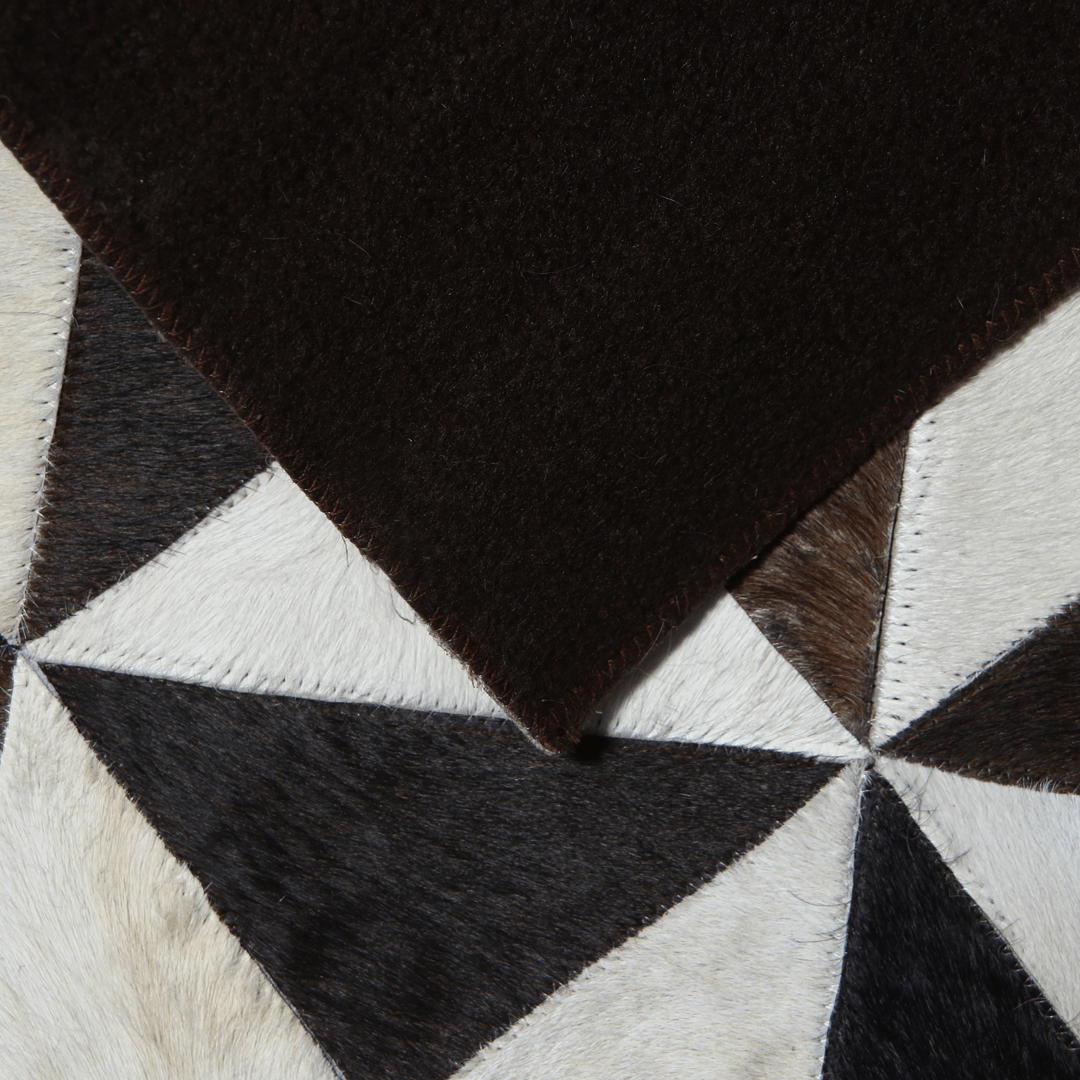 Triangles Cow Skin Patchwork Rug 3x5 FT