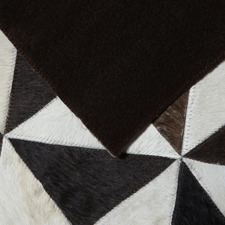 Triangles Cow Skin Patchwork Rug 3x5 FT