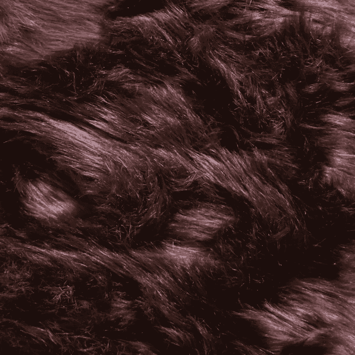Dark Brown Round Fur 80x80 cm