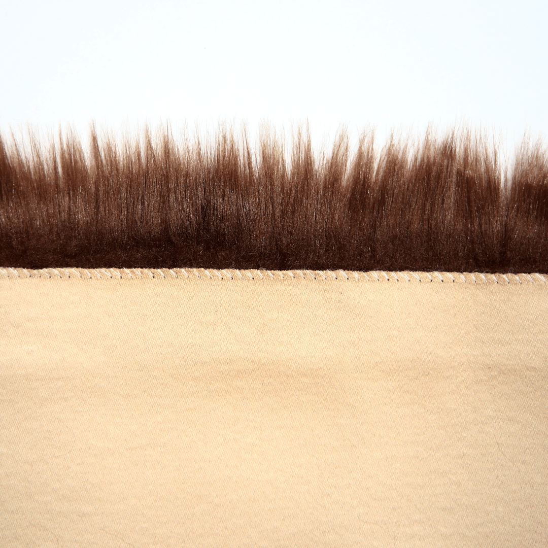 Brown Fur Area Rug 4x6 ft