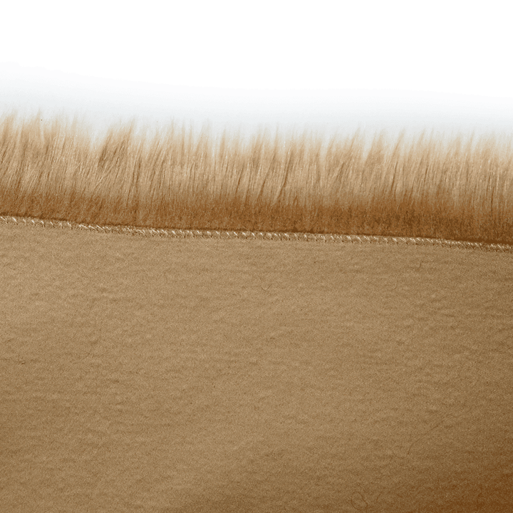 Beige Gold Fur Area Rug 4x6 ft