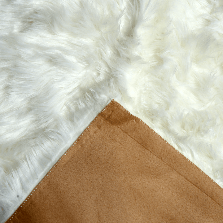 White Fur Area Rug 4x6 ft