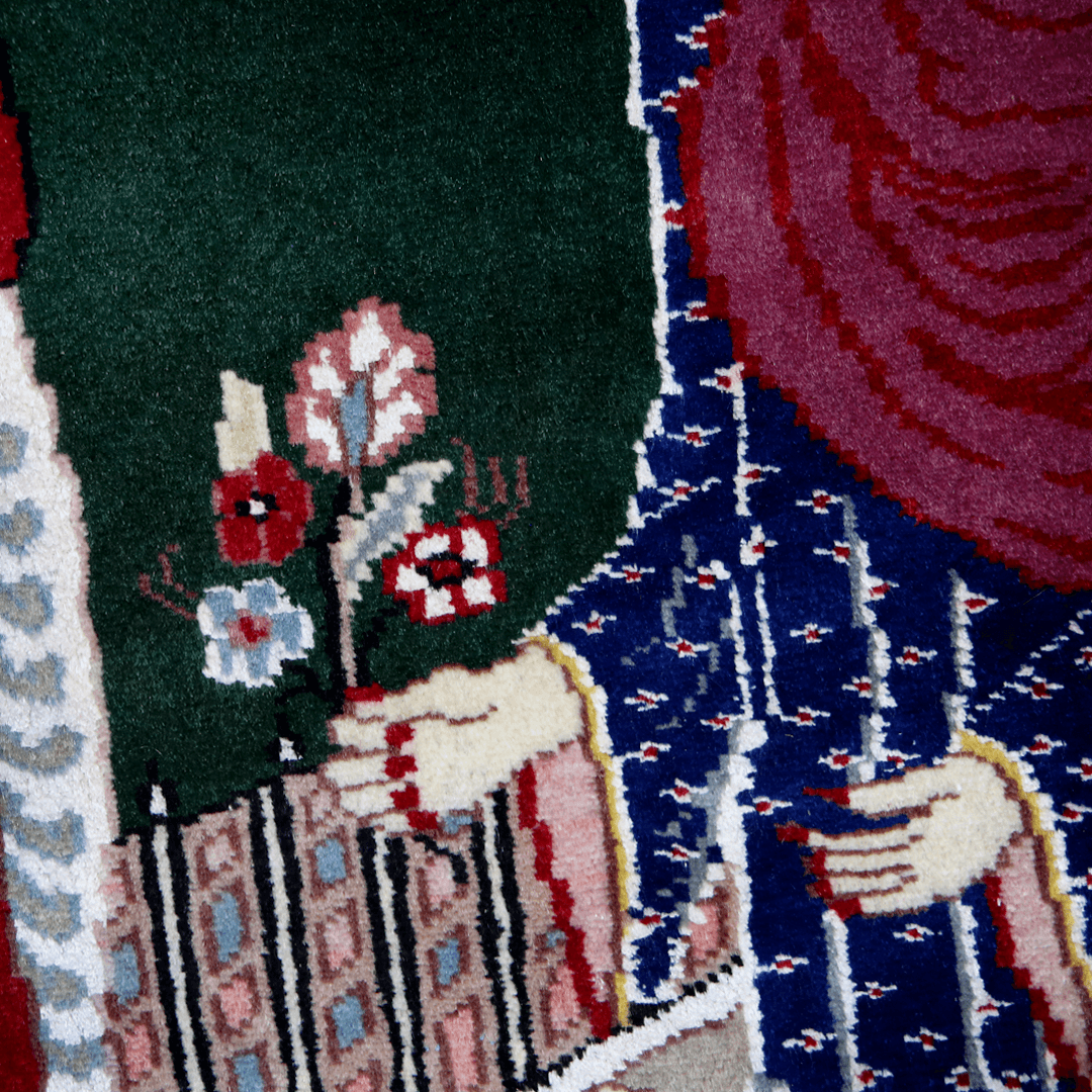 Anarkali Design Handknotted Silk Pictorial Rug 4x6 ft