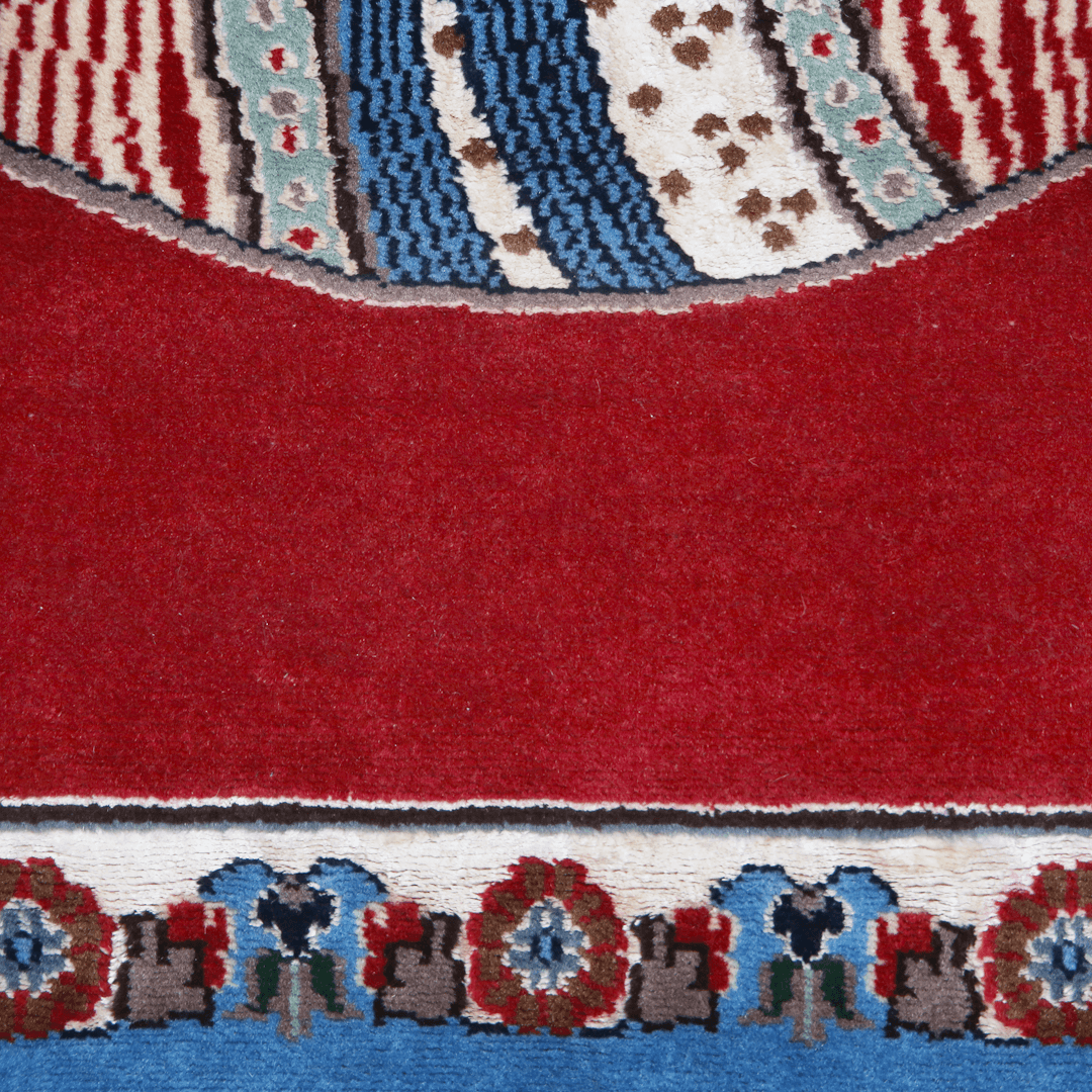 Akbar Badsha Handknotted Silk Pictorial Rug 3x5 Ft