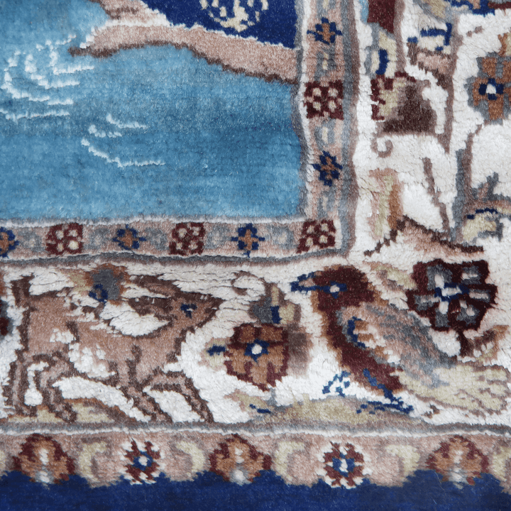 Peacock Handknotted Silk Pictorial Rug 3x5 Ft