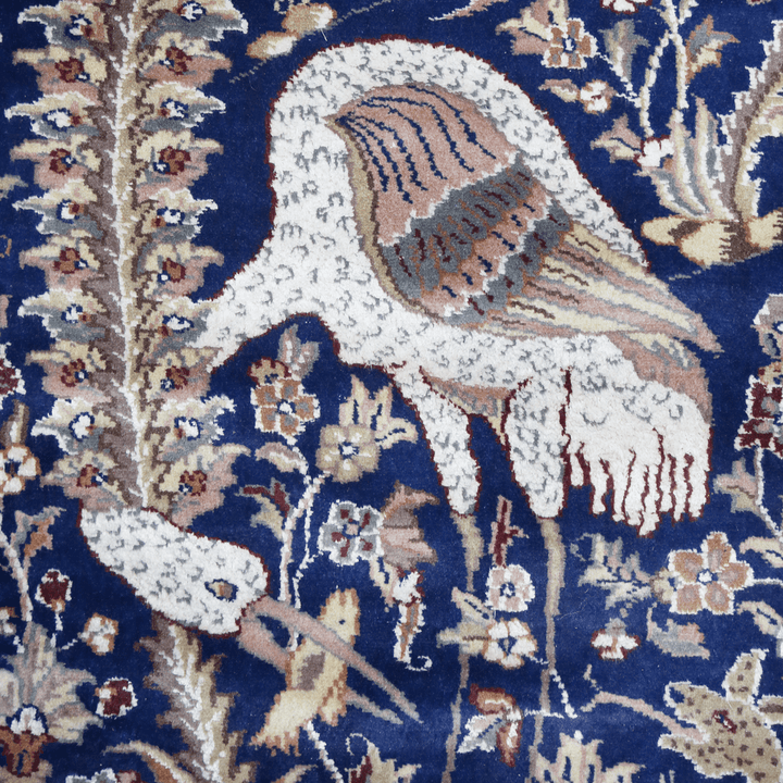 Peacock Handknotted Silk Pictorial Rug 3x5 Ft