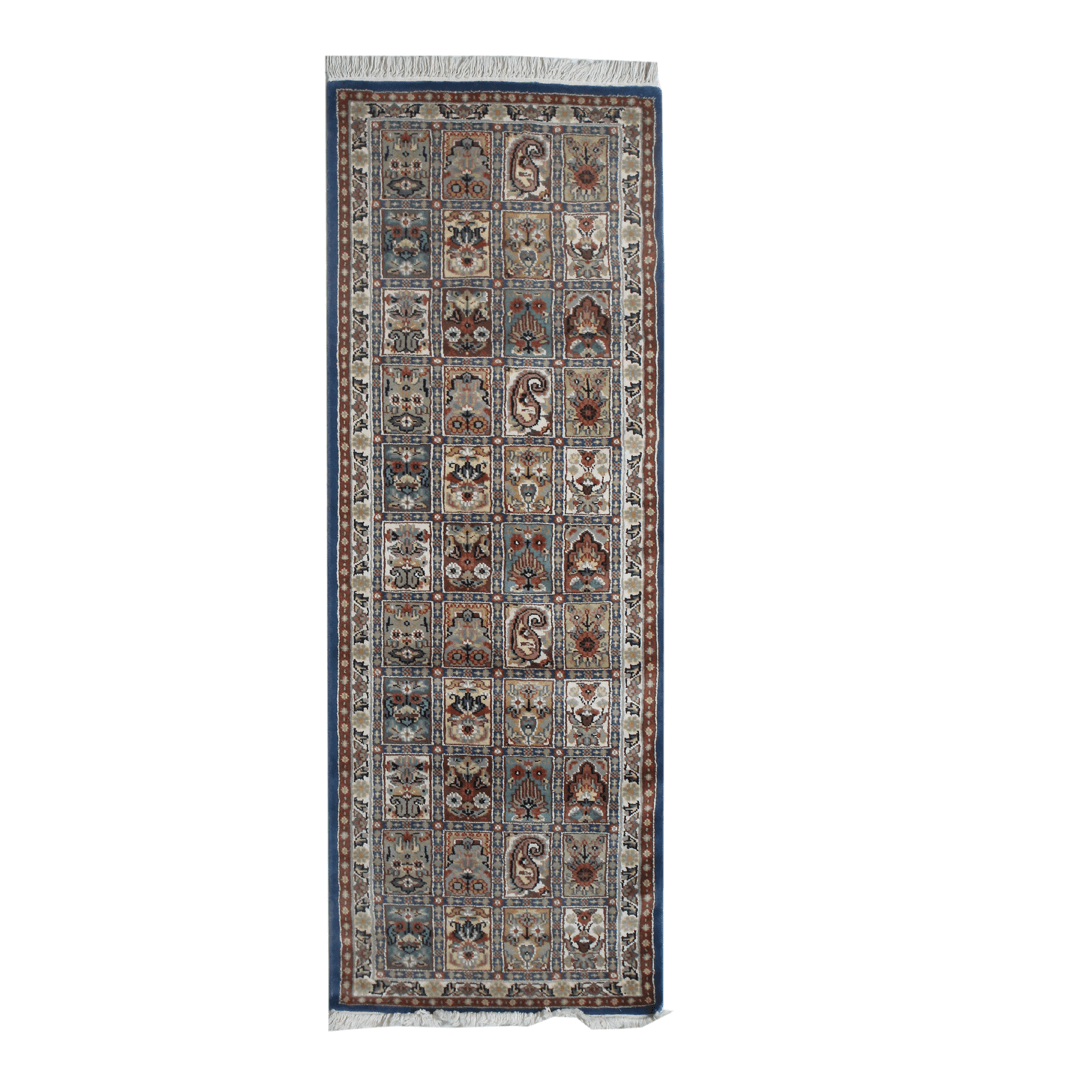 Handknotted Silk Runner Compartments 2x6 ft