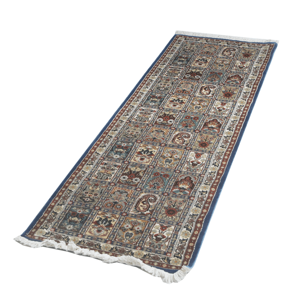 Handknotted Silk Runner Compartments 2x6 ft