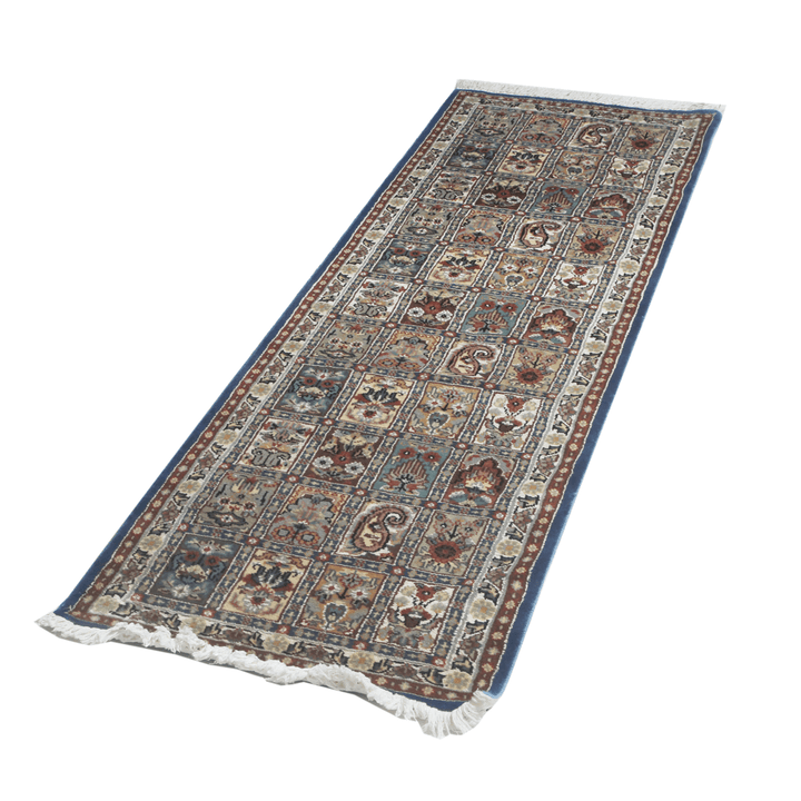 Handknotted Silk Runner Compartments 2x6 ft