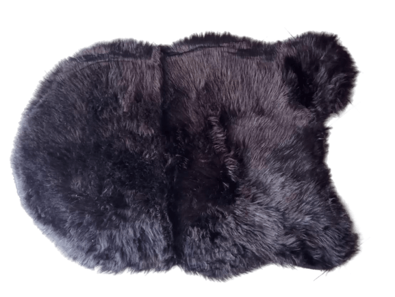 Black Small Fur Throw 2x3 ft