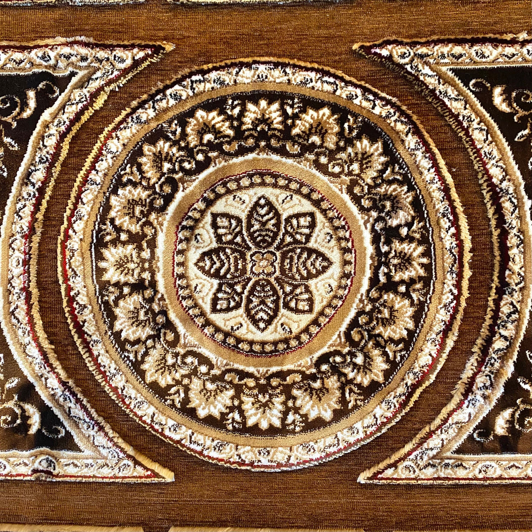 Brown Traditional Turkish Embossed 5x8 ft
